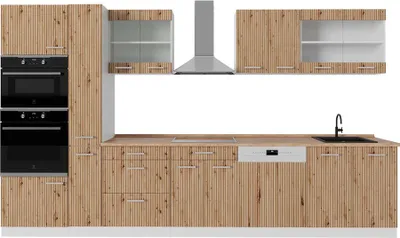 Produktbild von Küchenzeile Vicco R-Line Artisan Eiche/Weiß 350 cm mit Hochschrank, AP Eiche, Model 48999