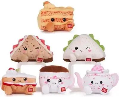 Produktbild von Kawaii Kuties Plüsch Afternoon Tea – süße Plüschtiere im 6er-Set, ca. 19 cm groß