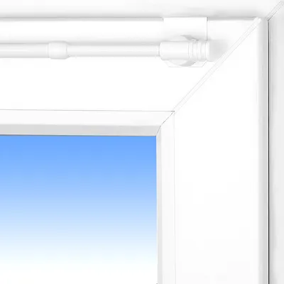Image de Barre à rideaux/barre de vitrage extensible Fix-Klick 75-110cm blanc universel