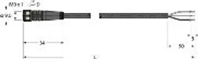 Produktbild von Turck Aktuator- und SensorleitungPVC Anschlussleitung PKG3M-5/TEL - Kabel - Sensor/-Aktorkabel