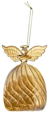 Glas-Engel zum Aufhängen, goldfarben, 12 cm