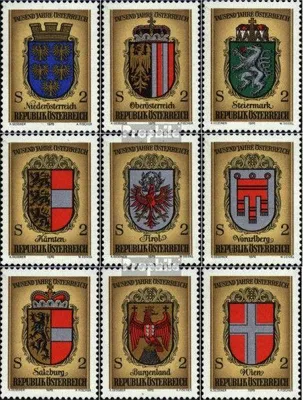 Produktbild von Briefmarken Österreich 1976 Mi 1522-1530 (kompl.Ausg.) postfrisch 1000J. Wappen