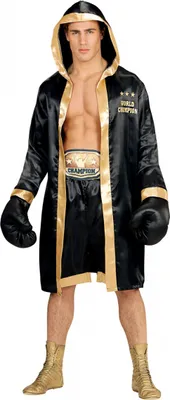 Produktbild von Champion Boxer Kostüm mit Boxhandschue & Umhang Größe: M/L