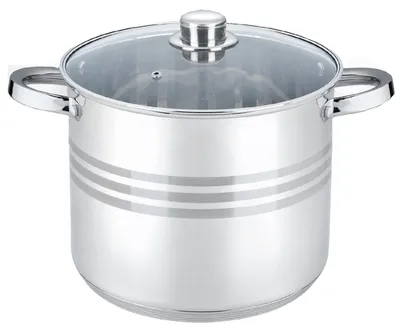 Produktbild von Kochtopf 8,5 L Edelstahl 24 cm mit Deckel Suppentopf Gulaschkessel Universaltopf Induktion