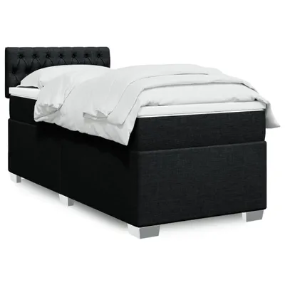 Produktbild von Möbel Boxspringbett mit Matratze Schwarz 90x190 cm Stoff - Polsterbett 3285752