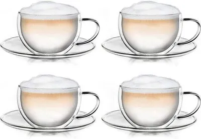 Produktbild von Famanu Teegläser Set – doppelwandige Gläser – 4 Stück – 250 ml