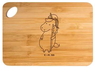 Produktbild von Mr. & Mrs. Panda Hackbrett Einhorn Junge - Transparent - Geschenk, Einhörner, Frühstücksbrett, Unicorn, Bube, holzschneidebrett, Frühstücksbrettchen, Mittelalter