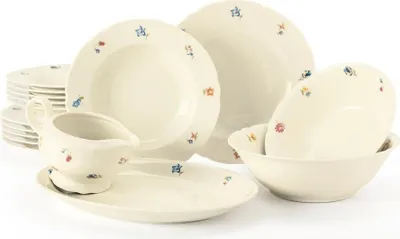 Image de Seltmann Weiden Marieluise Blumenmeer Service de table, 16 pièces, service de table, service à manger, service d'assiettes, porcelaine dure, multicolore, 1295914