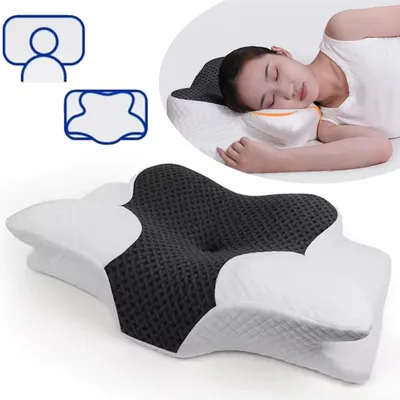 Produktbild von Ergonomisches Nackenkissen Kopfkissen, Memory Foam Kissen für Rücken, Seiten und Bauchschläfer