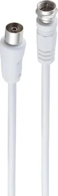 Zdjęcie produktu dla shiverpeaks ®-BASIC-S--Kabel antenowy, 100% ekranowany, złącze F do złącza koncentrycznego, RG 59, > 80 dB, biały, 10 m (BS80078-32)