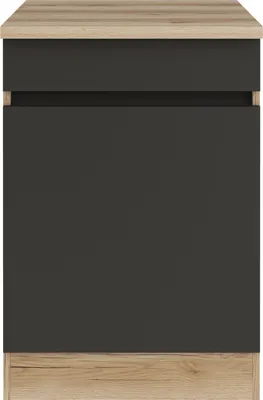 Produktbild von Optifit Unterschrank mit Schublade und Drehtür Noah420 BxTxH 60 x 60 x 88 cm anthrazit matt zerlegt Anschlag reversibel
