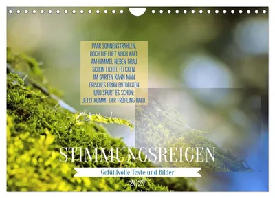 Produktbild von Stimmungsreigen Gefühlvolle Texte und Bilder (Wandkalender 2027 DIN A4 quer), CALVENDO Monatskalender