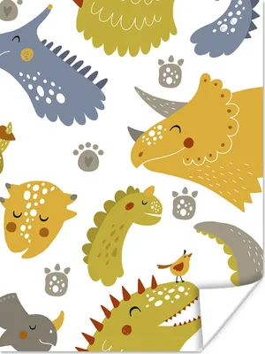 Produktbild von MuchoWow® Poster Dinosaurier - Schnittmuster - Jungen - Dino - Kinder 120x160 cm - Wandbilder
