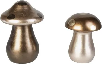 Produktbild von Deko-Fliegenpilz - braun/gold - ca. 11,5 x 11,5 x 17 cm