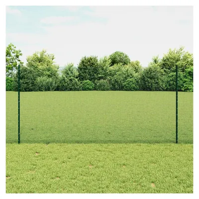 Produktbild von Geschweißter Drahtzaun mit 22 U Pfosten Grün 1,2 x 50 m Stahl, Mobiler Gartenzaun für Hof, Hühner- und Kaninchengehege