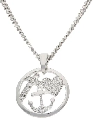 Produktbild von JuwelmaLux Anhänger Liebe, Glaube, Hoffnung 925/000 Sterling Silber mit synth. Zirkonia JL10-02-3131