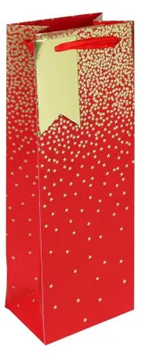 Produktbild von Clairefontaine Weihnachts-Flaschentüte "Sternenregen rot"