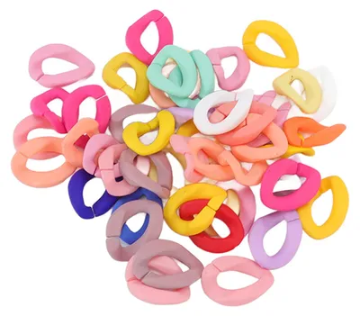 50 Acryl-Schnellverbindungsringe, oval, selbstschließend, DIY