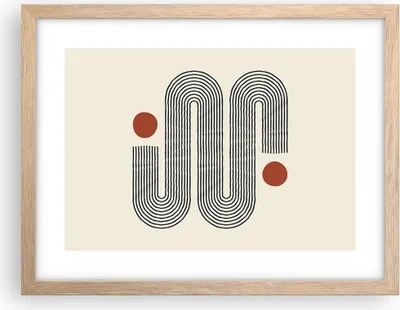 Produktbild von Gerahmtes Poster - Rahmen in heller Eiche - Minimalistisch Modern Abstraktion - 40x30 cm - Wand Bild - Wanddeko - Wandbilder - Kunstposter - Wandposter - Bilderrahmen - Bilder - P2NAA40x30-4901