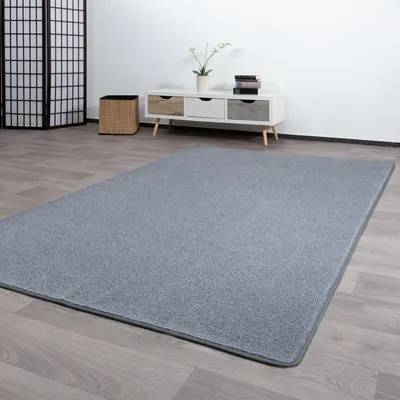 Produktbild von Steffensmeier Kurzflor Teppich Genua | Wohnzimmerteppich | Modern | Strapazierfähig | Grau, Größe: 80x150 cm