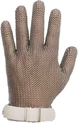 Imagen del producto de Guantes de protección Arcos 615200, acero inoxidable, 24 cm, talla 2-S, con cinta blanca, en caja