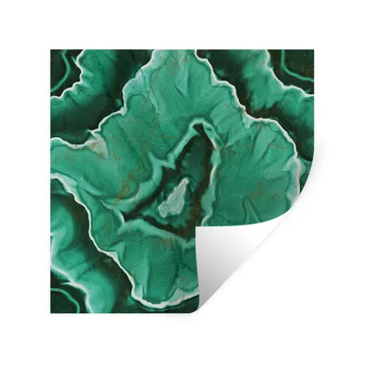 Obrázok produktu pre MuchoWow® Nálepka na stenu - Mramor - zelená - zlatá - 80x80cm - Samolepiaca a polohovateľná