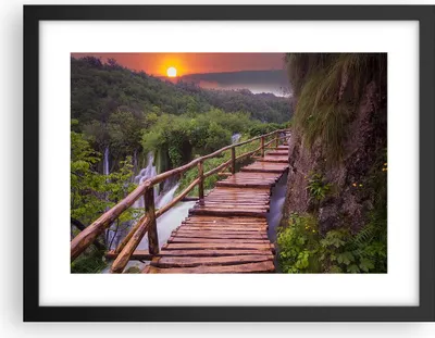 Produktbild von Gerahmtes Poster - Schwarzer Rahmen - Park Natur Wasser - 40x30 cm - Wand Bild - Wanddeko - Wandbilder - Kunstposter - Wandposter - Bilderrahmen - Bilder - Kunstdruck - Wandbild - P2BAA40x30-3962