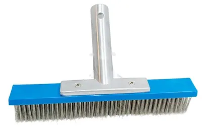 Zdjęcie produktu dla Szczotka do czyszczenia basenów, głowica o średnicy 25,4 cm, wykonana ze stali nierdzewnej, przeznaczona do czyszczenia ścian basenów