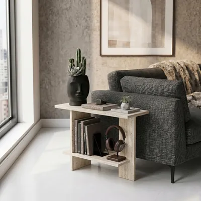 Obrázok produktu pre Skye Decor, kvalitný príkonový stolík (3-dielny) v prevedení Sapphire Oak, 100% melamín, rozmer 80x55x30 cm
