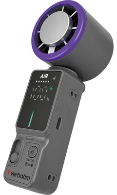 Productafbeelding van Draagbare ventilator op batterijen, Verbatim Cool'n'Go Ice Touch Pro (paars/grijs)