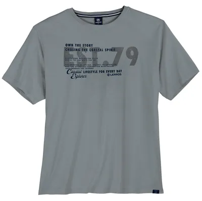 Produktbild von Lerros Übergrößen T-Shirt blaugrau Frontprint modisch