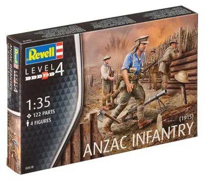 Immagine prodotto di Revell 4 figure del modello Fanteria Anzac 1915 in scala 1:35 Livello 4