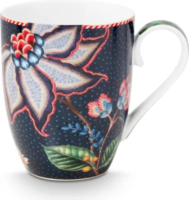 Produktbild von PIP STUDIO Berry Blues Flower Henkelbecher blau 350ml