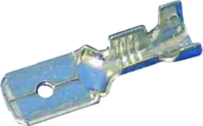 Productafbeelding van 10 stuks Kalitec platte stekker, DIN 46248, 1,5-2,5mm² | Stekkerbreedte 6,3mm x 0,8mm | Messing, verzild | Krimpklem, niet geïsoleerd | Kabelklem voor auto's en technische toepassingen | Elektrische contactstekker
