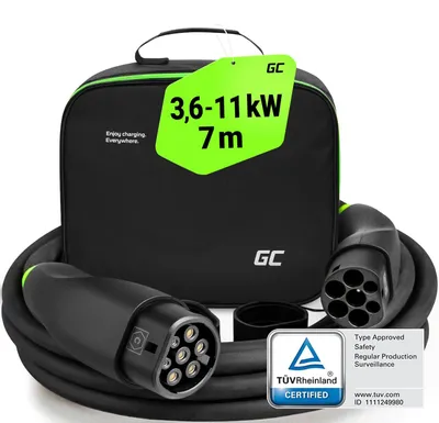 Produktbild von Green Cell EVKABGC04, Schwarz, Typ 1, Typ 2, Schwarz, Gerade, Gerade