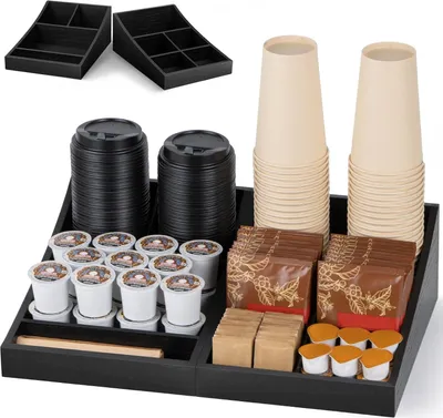 Produktbild von Kaffeestation Organizer - Rustikal und Nachhaltig - 1 Stück - Holz