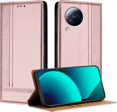 Obrázek produktu pro Pouzdro pro Xiaomi Civi 3 kožené flipové pouzdro s funkcí stojánku Růžový