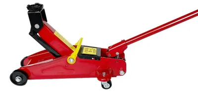 Obrázek produktu pro Hydraulický zvedák – Mechanický zvedák pro manipulaci – Nosnost 2 tuny – Zdvih 135–320 mm – Ocel/litina Q235 – S kolečky – Červený