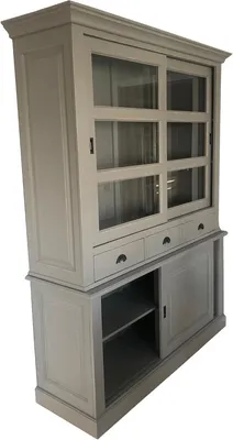 Produktbild von Casa Padrino Shabby Chic Landhaus Stil Schrank Buffetschrank 160cm Grau - Buffet Schrank Esszimmer - Massivholz