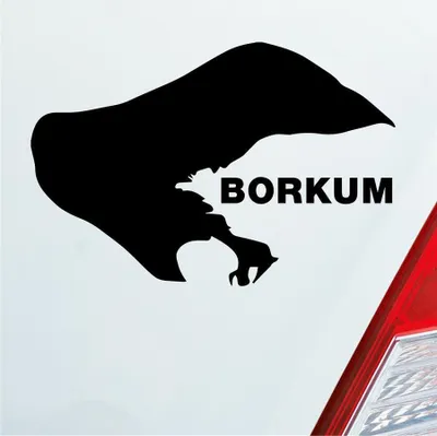 Produktbild von Auto Aufkleber Borkum Insel Deutschland Kontur Urlaub Spaß 10x7 cm Schwarz Matt Sticker Heckscheibenaufkleber