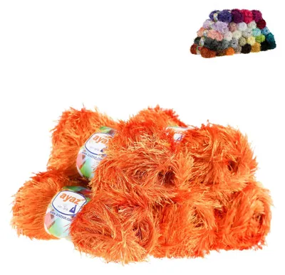 Produktbild von Fransen-Strickgarn Yumos 5 Knäuel je 150m/100g Strickgarn Wolle Strickwolle