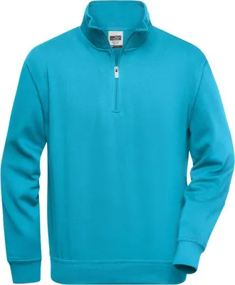 Produktbild von Sweatshirt mit Stehkragen und Reißverschluss turquoise, Gr. XS