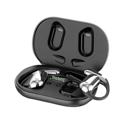 Produktbild von Open Ear Bluetooth 5.3 Kopfhörer Q16 mit AI Übersetzung, 12 h Laufzeit, 500 mAh Ladecase, Sport Ohrbügel Headset mit LED Display