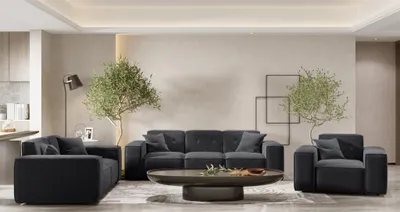 Produktbild von Sofaset Designersofa CESINA 3-2-1 in Stoff Perfect Harmony Anthrazit