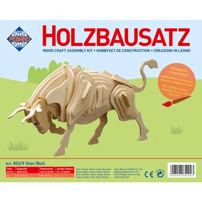 Produktbild von Pebaro Holzbausatz Stier 852-9, Holzkonstruktion, Sperrholz