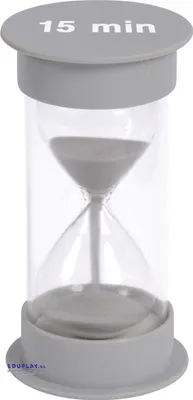 Produktbild von EDUPLAY 120602 Sanduhr 15 min, Ø 6,5 x 12,5 cm hoch, grau