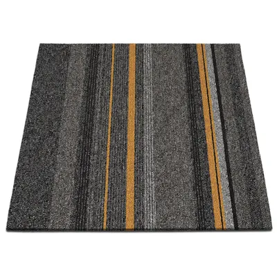 Immagine prodotto di Piastrelle di moquette antiscivolo Colonia, autoadesive, a riccioli in nylon, effetto a strisce, 50x50 cm