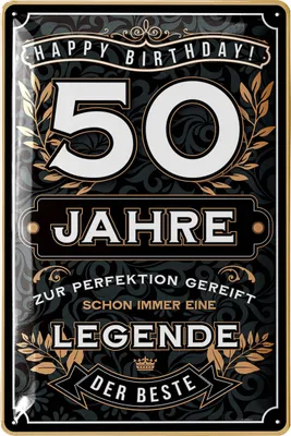 Produktbild von Blechschild 50 Schild Geburtstag - 50 JAHRE LEGENDE - PERFEKTION, Deko 50 Geburtstag Mann, 50 Geburtstag Deko, lustiges Geburtstagsschild 50