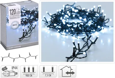 Immagine prodotto di Luci per albero di Natale 120 LED, da esterno, 9 m, bianco - Home Styling Collection