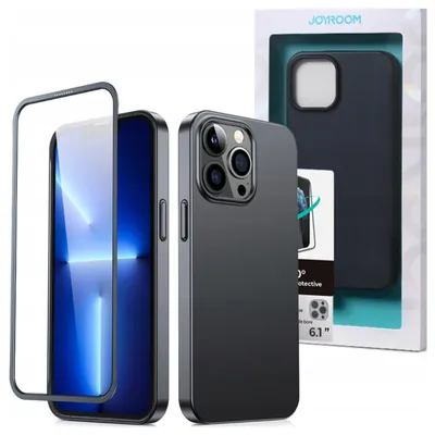 Immagine prodotto di Joyroom 360 Custodia completa per Iphone 13 Pro Cover posteriore e anteriore + vetro temperato nero (Jr-Bp935 Nero)